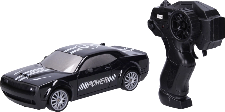 Mașină RC de drift cu telecomandă, neagră, 21,5 cm