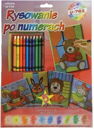 Carte de colorat clasică – desen după numere cu creioane cerate - 1 bucată