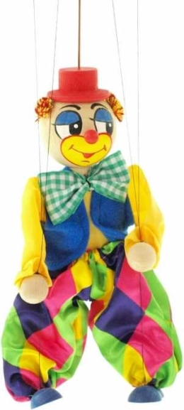 Marionetă de clovn din lemn – mare