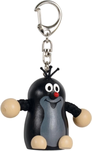 Breloc din lemn Krtek cu carabină 9 cm