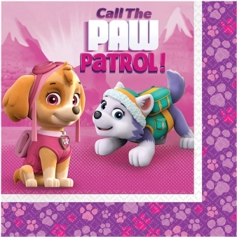Paw Patrol Pink șervețele din hârtie 33 x 33 cm (20 buc)