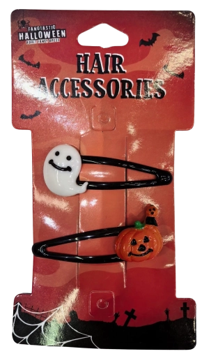 Agrafe de păr de Halloween – fantomă și dovleac - 2 buc