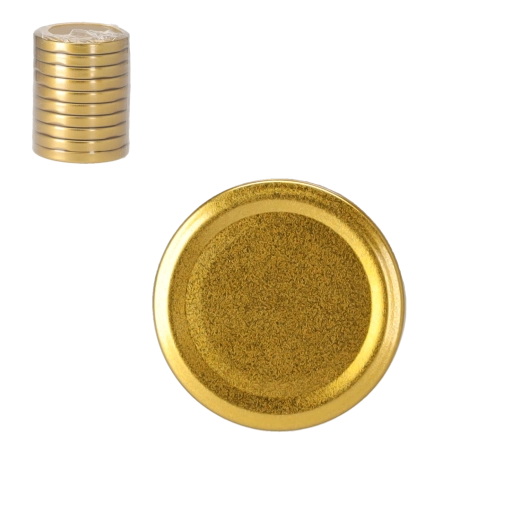 Set de capace aurii 66 mm pentru borcane de conservare, 10 buc