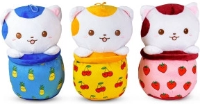 Pisică de pluș în bubble tea, 30 cm - 1 bucată