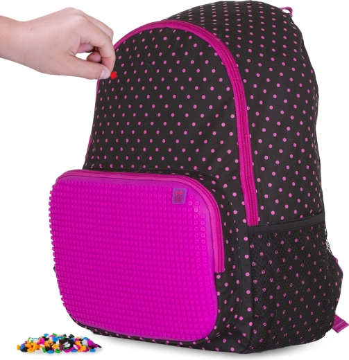 Pixie Crew rucsac de timp liber negru cu buline fucsia