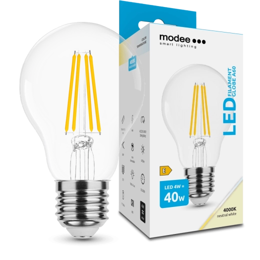 Modee Smart Lighting bec LED cu filament Globe E27 4 W alb neutru
