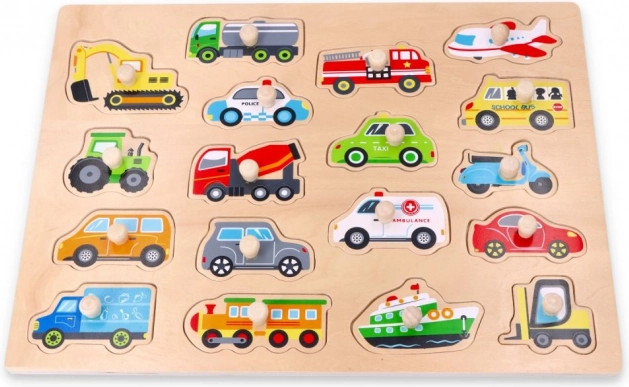 Mare puzzle din lemn cu inserții – transport