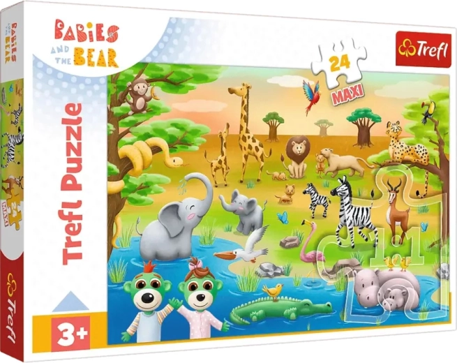 Puzzle Trefl maxi 24 piese – BOBAŠKI ȘI URSULEȚUL cu animăluțe