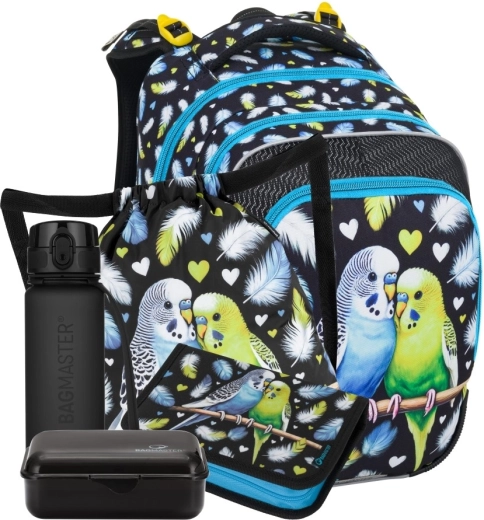 Bagmaster beta 25 și set școlar mare pentru clasa I papagal