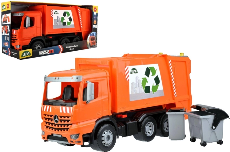 Lena camion de gunoi MERCEDES AROCS cu pubele
