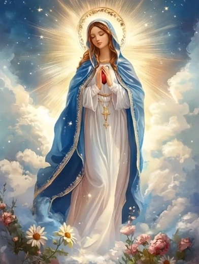 Norimpex pictură cu diamante Fecioara Maria Neprihănită în cer 30 × 40 cm