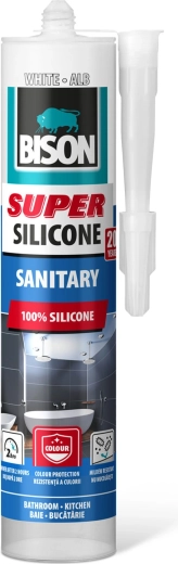 Bison Super silicon sanitar alb 280 ml