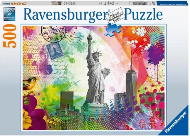 Carte poștală din New York – puzzle 500 piese Ravensburger