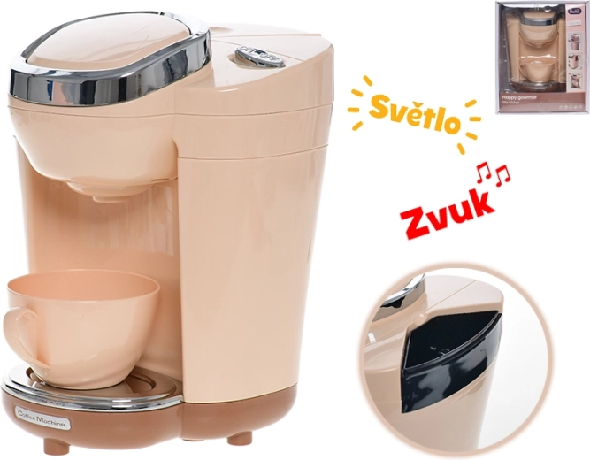 Cafetieră pentru copii cu lumină și sunet, pe baterii, 18,5 cm