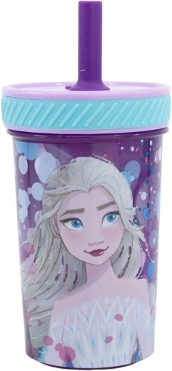 Stor cană sigură pentru copii cu pai Disney Frozen 370 ml