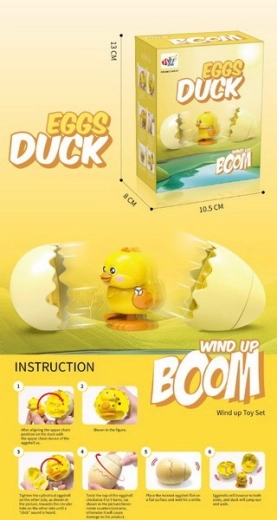 Pui de jucărie cu mecanism cu arc într-un ou, 9,5 cm