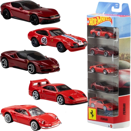 Hot Wheels Ferrari set de 5 mașinuțe metalice 1:64