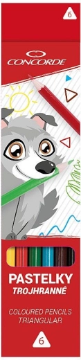 Creioane colorate CONCORDE triunghiulare 6 culori