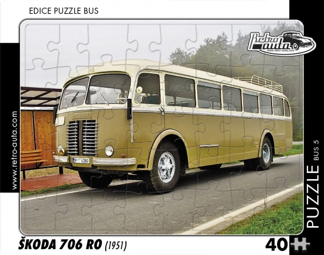 Puzzle retro autobuz Škoda 706 RO 40 piese