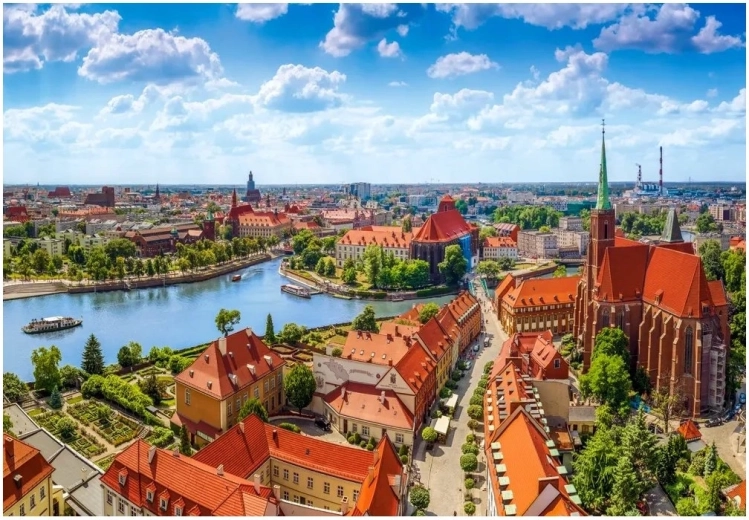 Puzzle Vedere aeriană a orașului Wrocław 1000 piese CASTORLAND