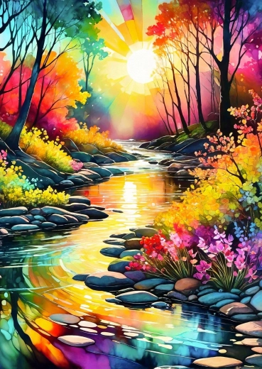 Puzzle Enjoy Pârâu de primăvară 1000 de piese
