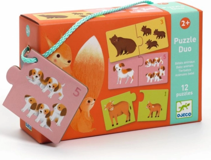 Puzzle duo Djeco Număratul cu animăluțe