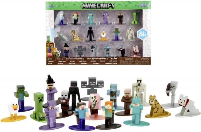 Set de nano figurine metalice MINECRAFT – 18 buc, valul 12