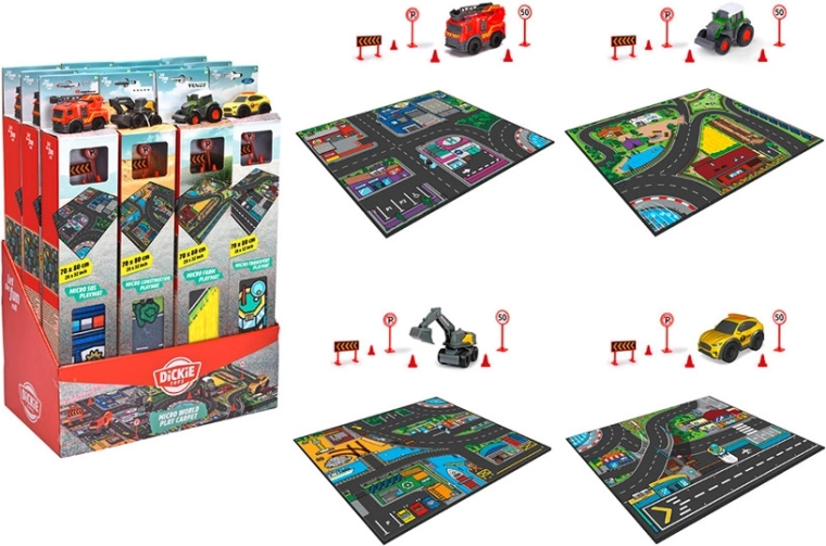 Loc de joacă – covoraș cu mașinuță DICKIE TOYS 70 × 80 cm