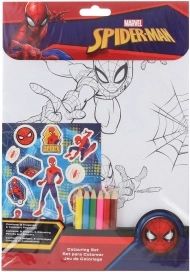 Carte de colorat și autocolante Spiderman – set creativ pentru copii
