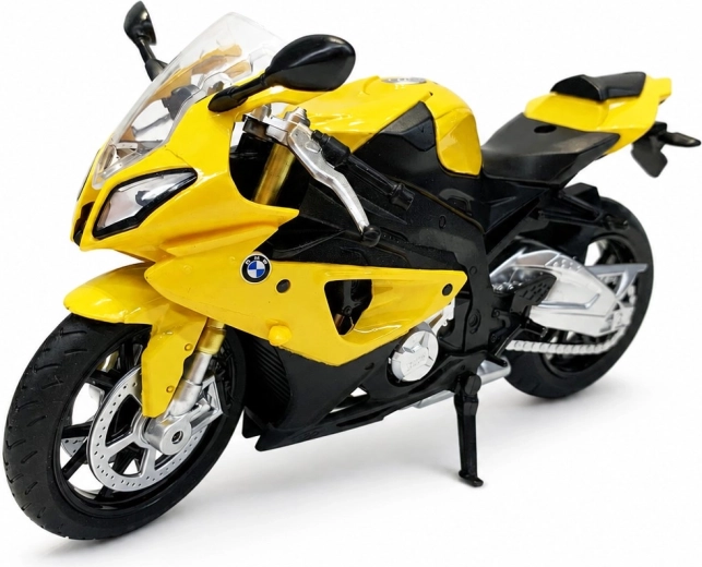 Model motocicletă MSZ BMW S1000 RR galben 1:12 - 1 bucată