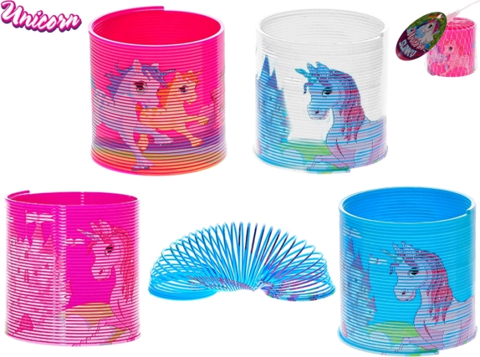 Spirală elastică din plastic cu motive de unicorni