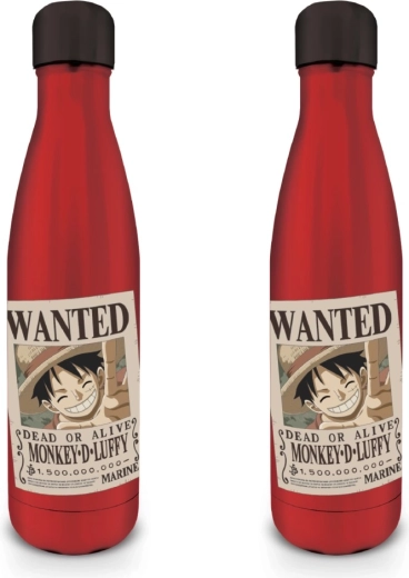 One Piece sticlă din oțel inoxidabil Wanted Luffy