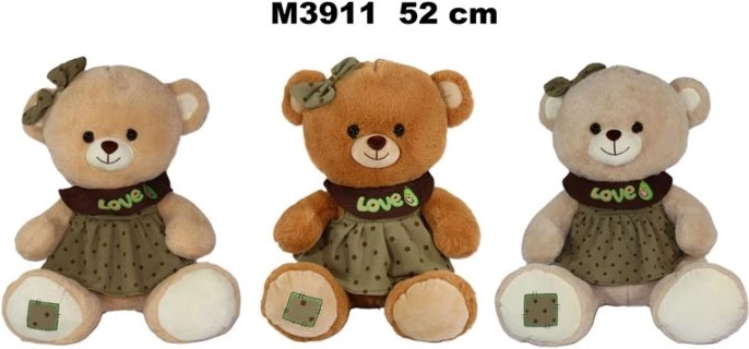 Ursuleț de pluș în rochiță 52 cm - 1 bucată