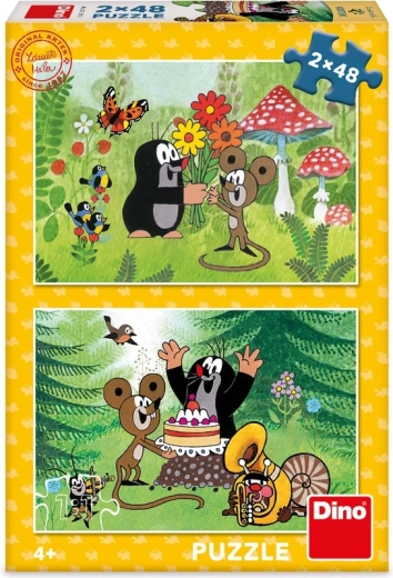 Dino puzzle Krtek – Sărbătoare 2×48 piese