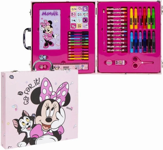 Valiză din lemn pentru desen Minnie – 42 de piese