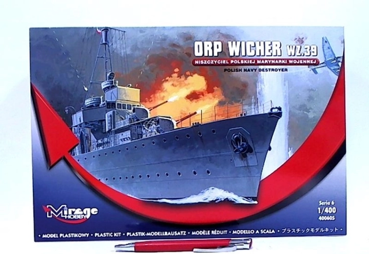 Mirage model din plastic al distrugătorului ORP Wicher w.z.39 1:400