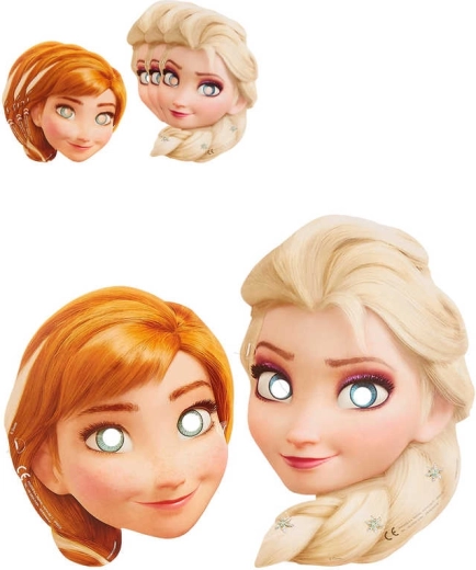 Mască de carnaval din hârtie Frozen – set 6 buc.