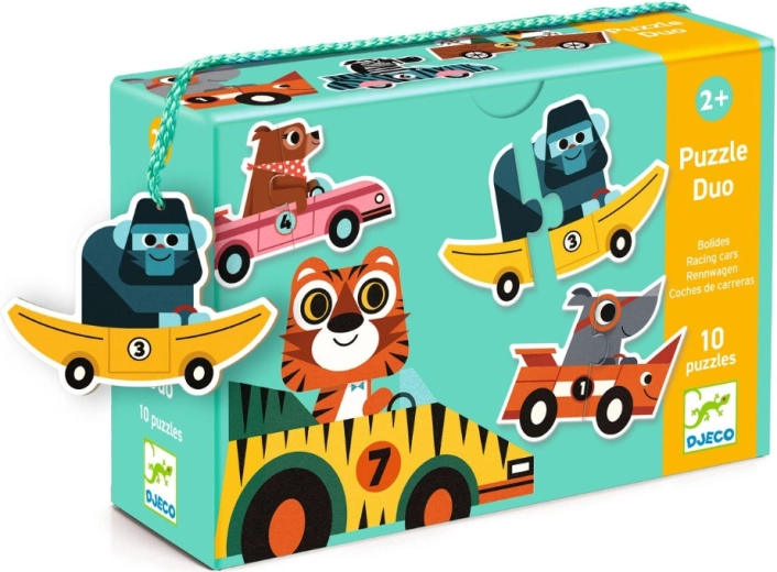 Djeco Puzzle Duo mașini de curse