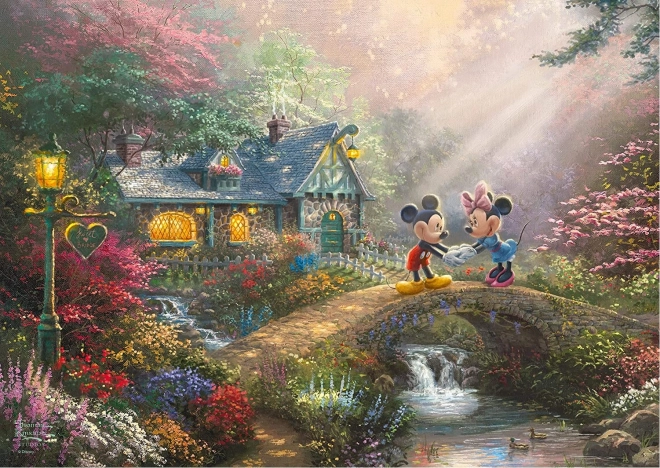 Puzzle în cutie metalică Mickey & Minnie 500 piese