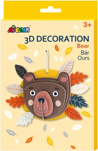 Decorațiune 3D ursuleț pentru agățat – puzzle creativ din hârtie