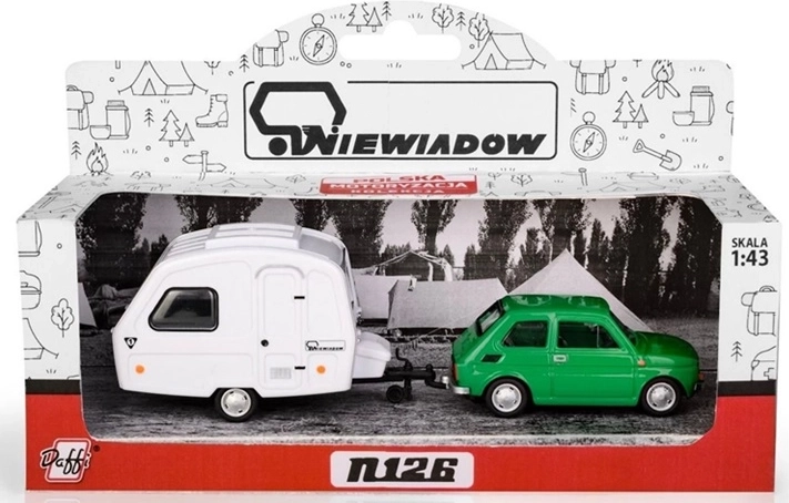 Fiat 126p cu rulotă Niewiadów N-126, verde