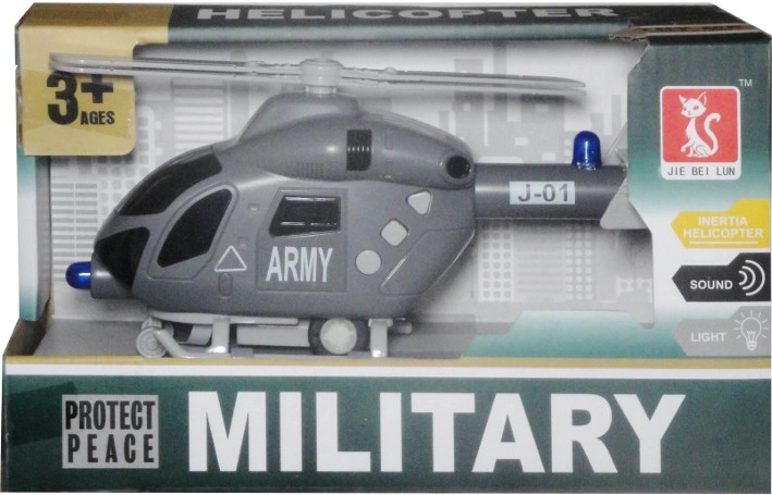 Elicopter de salvare din plastic cu lumină și sunete