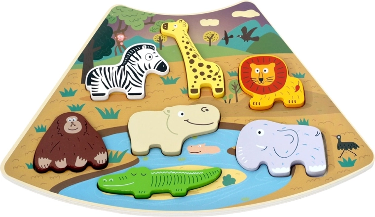 Puzzle din lemn interconectabile Safari 2Kids Toys