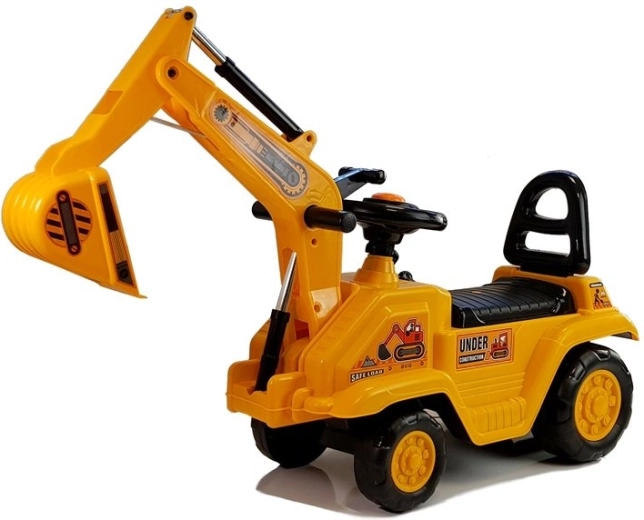 Premergător ride-on pentru copii, excavator cu braț mobil și oliță