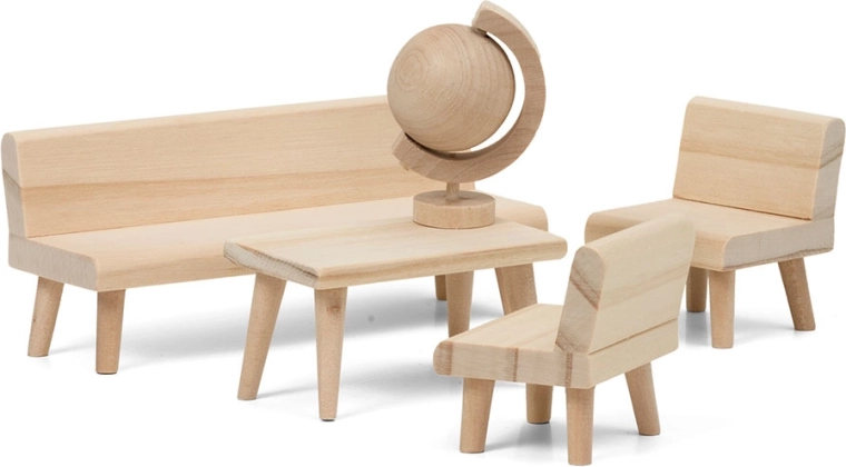 Lundby set creativ de mobilier pentru living pentru căsuța de păpuși (DIY)