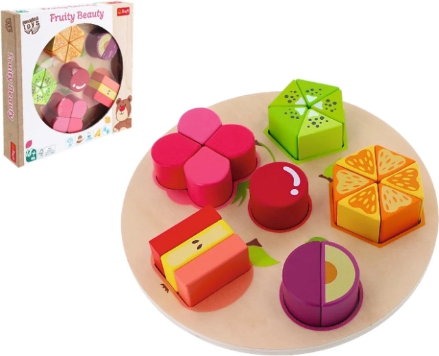 Joc de încastrare din lemn Fruity Beauty cu fructe