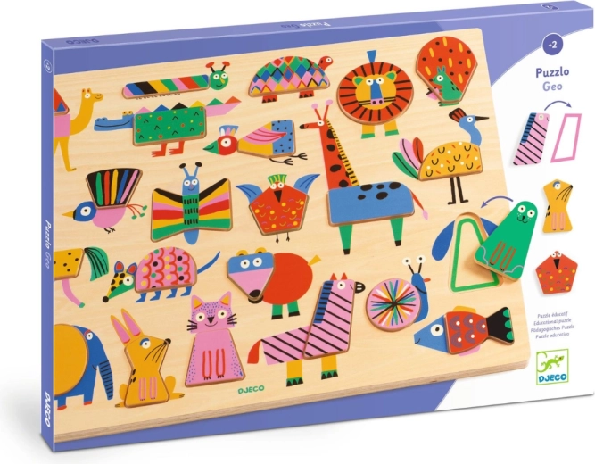 Puzzle din lemn Djeco Geo