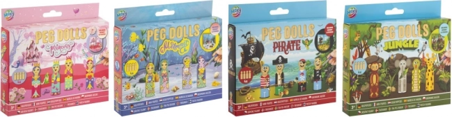 Set creativ Peg Dolls - Prințese, Alchimie, Pirați și Junglă