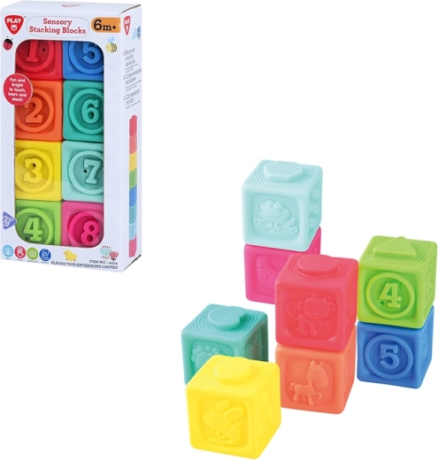 PlayGo cuburi de cauciuc pentru copii 8 buc.