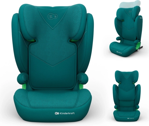 Scaun auto Kinderkraft Junior fix 2 plus i-Size 100–150 cm verde